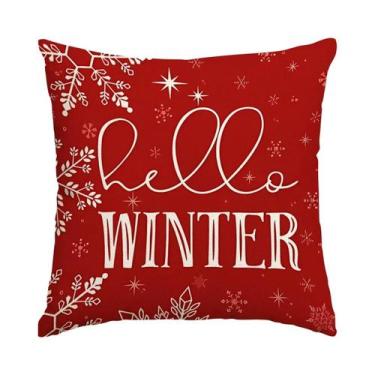 Imagem de Capa De Almofada Azul De Natal Com Impressão Em Um Lado Para Sofás De 