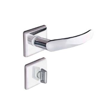 Imagem de Fechadura para Banheiro Quadratta Premium 2800-81 IP com Acabamento em Aço Inox Prata P...