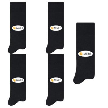 Imagem de 5 Pares De Meias Social Masculina Modal Selene 8350, 39-43, Preto