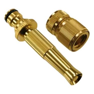Imagem de Esguicho Alta Pressao 2 Em 1 Metal Para Mangueira 12 Com Conector Adap