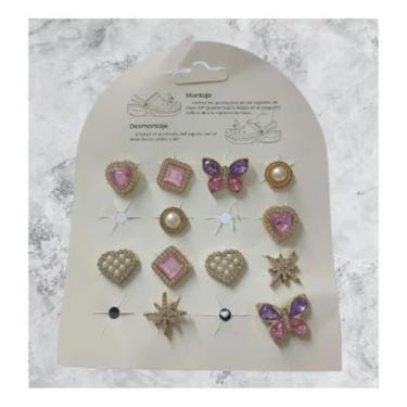 Imagem de Kit Pingentes Strass Botons Babuche Charms Luxo Acessório - Sem marca,