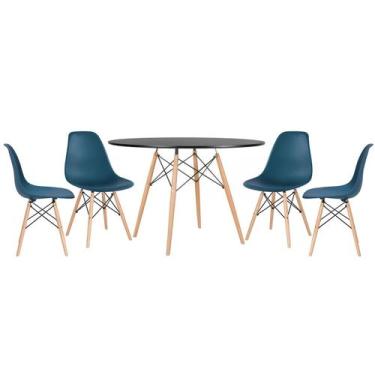 Imagem de Laraz, Mesa redonda Eames 120 cm + 4 cadeiras Eiffel DSW