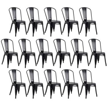 Imagem de Kit 16 Laráz Cadeiras Iron Tolix Industrial Preto - Laraz