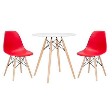 Imagem de Laraz, Mesa redonda Eames 70 cm + 2 cadeiras Eiffel DSW