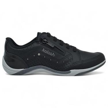 Imagem de Tenis Kolosh Feminino Casual Slip On Ortopedico Ziper Macio, Preto, 34