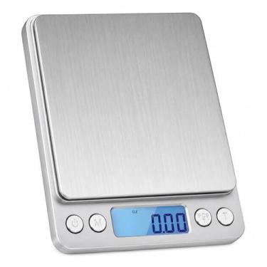 Imagem de Balança de Cozinha Digital Mini Alta Precisão Inox 0,1g a 3kg para Com