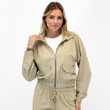 Imagem de Jaqueta Rosa Bella Bomber Microfibra Gola Alta Feminina, P, Nomade