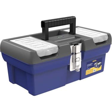 Imagem de Caixa Plástica para Ferramentas IWST13013-LA com Bandeja Interna Travas Metálicas Azul Irwin