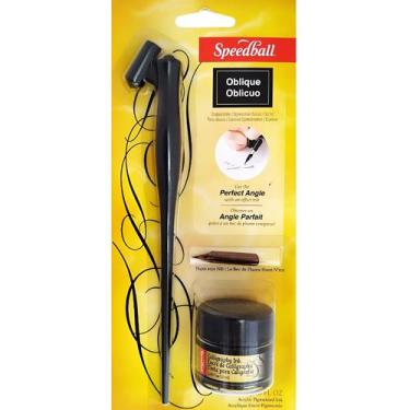 Imagem de Kit Pena e Tinta para Caligrafia Speedball Oblique 94150