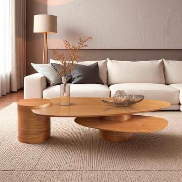 Imagem de Mesa Centro para Sala de Estar Pétala 100% MDF Cinamomo - Josandro