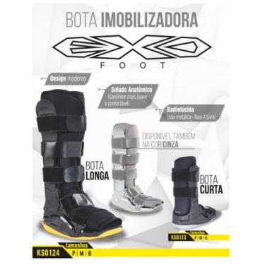 Imagem de Bota Imobilizadora Longa Exofoot Preto/Cinza TAM. G - KESTAL