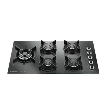 Imagem de Cooktop a Gás Electrolux KE5HP 5 Bocas Vidro Temperado Tripla Chama Espelhado Bivolt