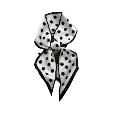 Imagem de Lenço De Seda Longo Com Estampa Floral Para Mulheres, Fita Para Cabelo