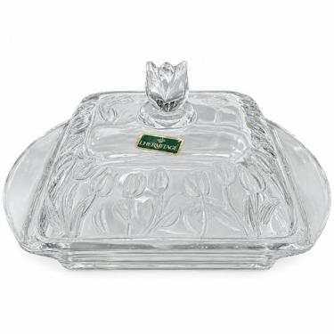 Imagem de Manteigueira com tampa Tulipa em cristal P17xL10,6xA7cm - Full Fit