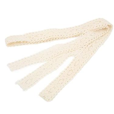 Imagem de Fita de renda bege, fio de algodão retrô adequado para a pele, acabamento em renda bege feito à mão para roupas DIY para fazer guirlandas para embrulho de presente para escadas varandas