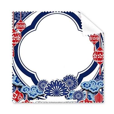 Imagem de Pano de limpeza Apaixonado com Flor Azul da Cultura Chinesa Limpador de óculos 5 peças