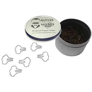 Imagem de Butler in the Home 100 clipes de papel em forma de peido ótimos para colecionadores de clipe de papel ou presente de escritório – vem em lata redonda com tampa e caixa de presente, Marrom