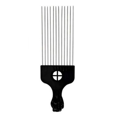 Imagem de Pente Garfo de Aço Para Cabelos Crespos e Cacheados 23cm