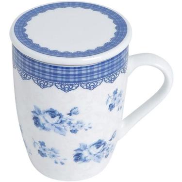 Imagem de Caneca Em Porcelana Com Tampa E Filtro Azul Grécia 2176 Lyor
