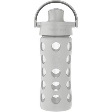 Imagem de Lifefactory Tampa flip ativa de 355 ml, garrafa de água de vidro cinza frio