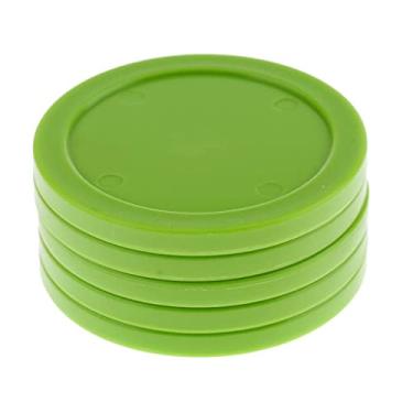 Imagem de Menolana Discos de material plástico de 62 mm para mesas de jogos, conjunto de 5, verde