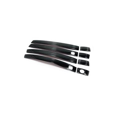 Imagem de GZBFTDH Protetor de porta de carro de peças automotivas, para acessórios Mitsubishi Outlander 2016-2021, acabamento de arranhão de carro, aço com tampa de plástico para porta de carro (maçaneta preta)