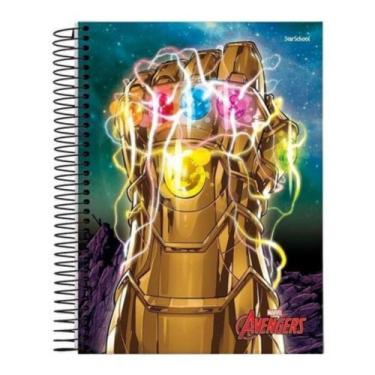 Imagem de Caderno Avengers Vingadores 15 Materias Joias Do Infinito Tanos Panter