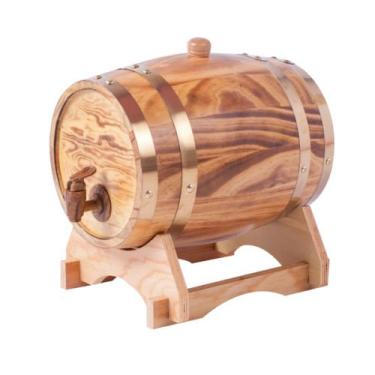 Imagem de 1,5 litros de barril de carvalho, barril de uísque, barril de uísque, barril para vinho, bebidas alcoólicas, cerveja e licor amarelo claro (com lascas de carvalho assado)