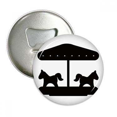 Imagem de Emblema multifuncional com emblema de ímã de geladeira e contorno de parque de diversões preto Carrossel