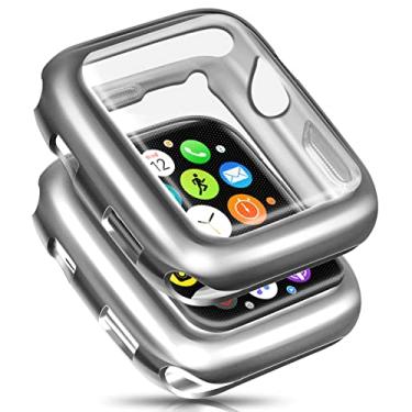 Imagem de ORIbox Capa ultrafina compatível com Apple Watch Series 3 e Apple Watch Series 2, capa protetora completa de TPU HD, resistente a arranhões e absorção de choque