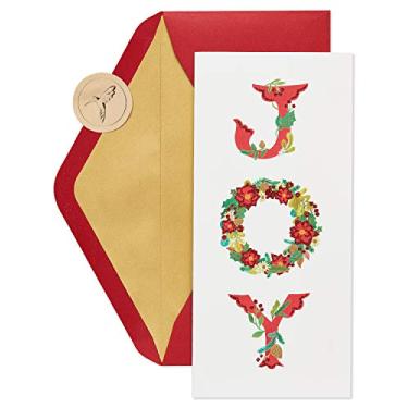 Imagem de Papyrus Cartões de Natal embalados com envelopes, Happy Holidays, Joy Wreath (16 unidades)