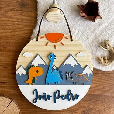 Imagem de Porta Maternidade - Flâmula Turma Dinossauro nas Montanhas