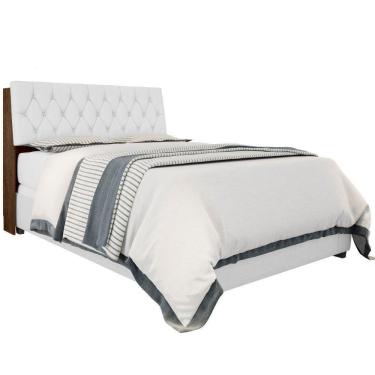 Imagem de Cabeceira Casal Box Laura Malbec Captonê Branco