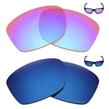Imagem de Mryok+ 2 pares de lentes polarizadas de substituição para óculos de sol Oakley Jupiter Squared – Rosa cobalto/azul pacífico