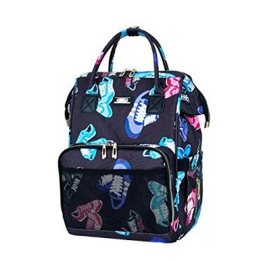 Imagem de Mochila multifunções para troca de fraldas - sacolas grandes para fraldas multifuncionais à prova d'água para maternidade. Pacote traseiro para fraldas para bebês, com 2 ganchos, sacola de fraldas de alta capacidade