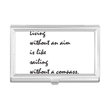 Imagem de Porta-cartões de visita com citação People Must Live with an Aim