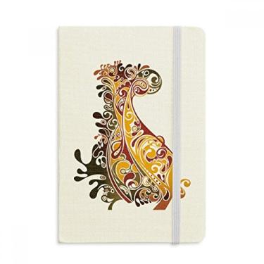 Imagem de Caderno colorido de desenho de animal de pavão com capa dura em tecido oficial diário clássico