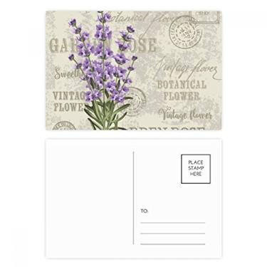 Imagem de Cartão postal roxo flor lavanda conjunto de cartões postais aniversário correspondência cartão de agradecimento