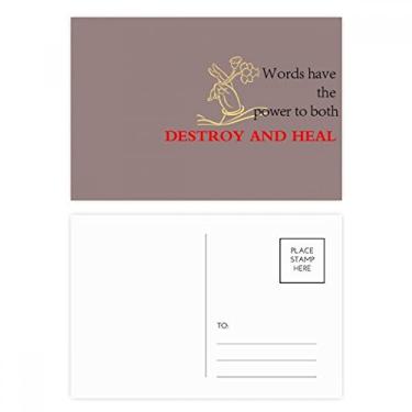 Imagem de Conjunto de cartões postais com citação "Words Have Power to Heal Blessing", cartão de felicitações de aniversário