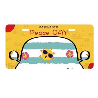 Imagem de DIYthinker Abacaxi Sun Glass Flower River Placa de carro Decoração Dia da Paz