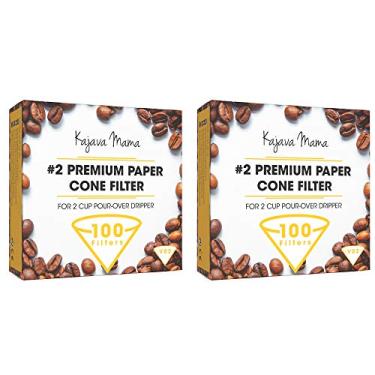 Imagem de Kajava Mama V02 Filtro De Cone De Papel Premium – Conjunto De Filtros Descartáveis Projetados Para Gotejadores De 2 Xícaras – Feitos Da Melhor Polpa De Madeira – Gotejamento Perfeito, Sabor Total, Sem Resíduos De Café Moído – CONJUNTO DE 3 VALORES DE CAIXA (TOTAL 200 FILTROS)