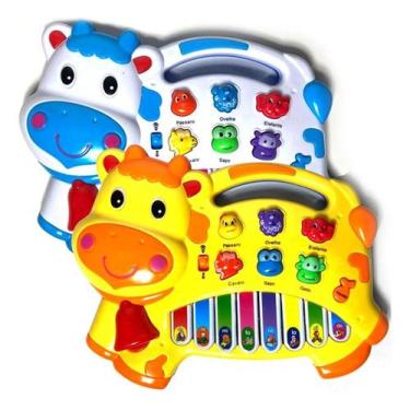 TECLADO PIANO GIRAFA MUSICAL INFANTIL SOM DE ANIMAIS 24 TECLAS BEBE BABY  BRINQUEDO com o Melhor Preço é no Zoom