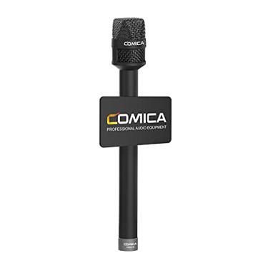 Imagem de Domary Microfone de entrevista portátil HRM-S para Smartphone 3,5 mm TRRS Plug Microfone Condensador Cardióide