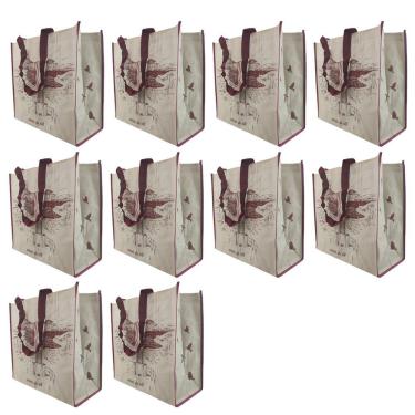 Imagem de Bolsa Ecologica Reutilizavel Ecobag Kit 10 Unidades Compras Mercado Sacola de Ombro Alça Resistente Dobravel Pratica Reutilizavel