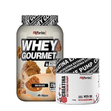 Imagem de Whey Protein Gourmet Pote 907g + Creatina Extreme Pump Elite Series 150g - FN Forbis Nutrition (Doce de Leite)