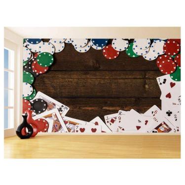 Imagem de Papel De Parede 3D Salão De Jogos Cartas Poker 3,5M Jcs72