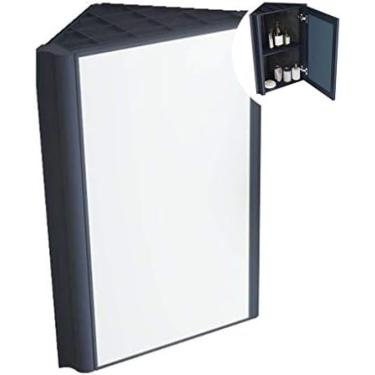 Imagem de Armário de parede triangular canto de armazenamento de duas camadas armário de banheiro de alumínio, azul, 60 * 32 * 44.5cm