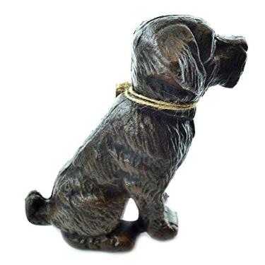 Imagem de Lulu Decor, Rolha decorativa para porta de cachorro de ferro fundido, batentes de porta, escultura, estátua de cachorro (preto 2 kg)