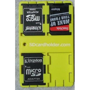 Imagem de SD Card Organiser Credit Card Size Secure Digital Memory Card Case (Yellow)