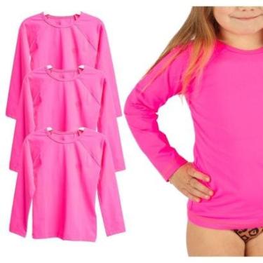 Imagem de Kit 3 Camisetas Infantil Praiamix Uv Proteção Solar Uv50 Feminina-Feminino